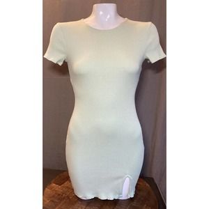 Urban Outfitters lily Light Green Mini Ribbed Dress size Small bodycon
